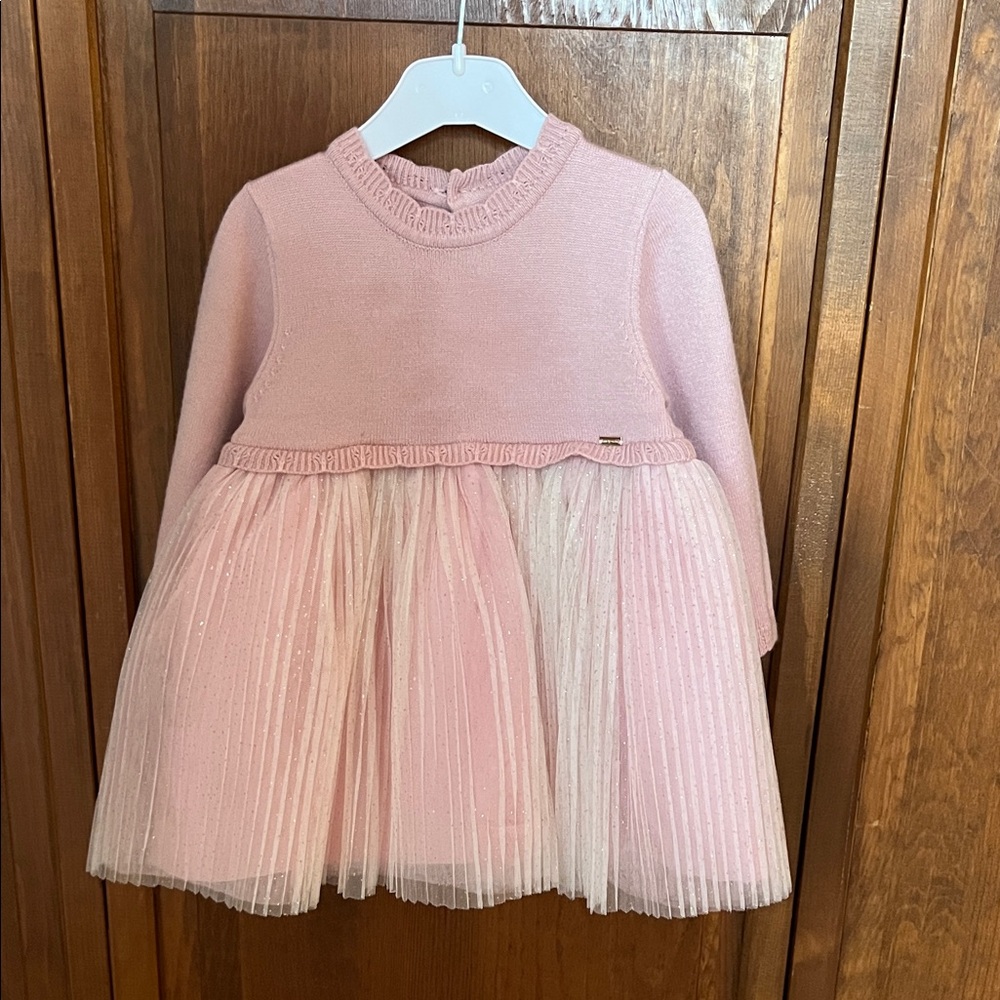 Mayoral Soft Pink Knitwear Sweater Dress